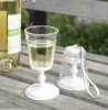 wholesale 10oz Reusable Portable Plastic Stacking Wine Glasses Set for Travel Parties, White, Set of 2,plastic wine glass