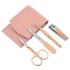 Wholesale 4 Pcs manicure set tools stainless steel manicure set nail kit with PU leather Case