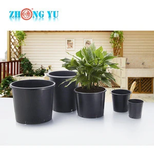 Wholesale cheap high quality plastic tall black flower pots round and square plant pots for tree/nursery