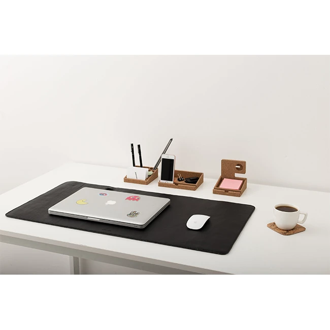 Wholesale Custom Felt Leather office desk Mouse mat Pad anti-slip desk mat Felt  Desktop mats