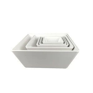 Wholesale custom logo 4 6 8 12 15 inch white melamine square bowl