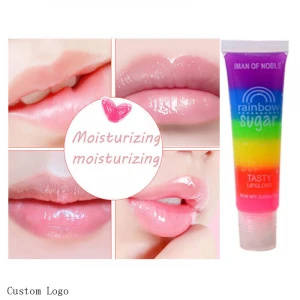 wholesale custom logo magic rainbow lipsticks lipgloss sugar tasty clear lip tinted lipgloss in squeeze tube rainbow lipgloss