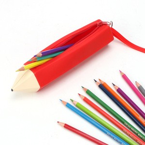 Wholesale custom shape silicone pencil pouch case