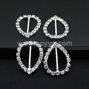 Wholesale double heart clasp diamante rhinestone buckles/crystal invitation ribbon slider coats wedding chair sash