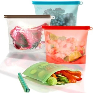 Wholesale Extra Thick reusable ziplock lunch bag for Lunch, Meal , Snack, Liquid, Fruit Reusable Silicone Food Storage Bags