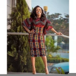 Wholesale Floral Printed Puff Sleeves Career Dress Patchwork Women Casual Dresses