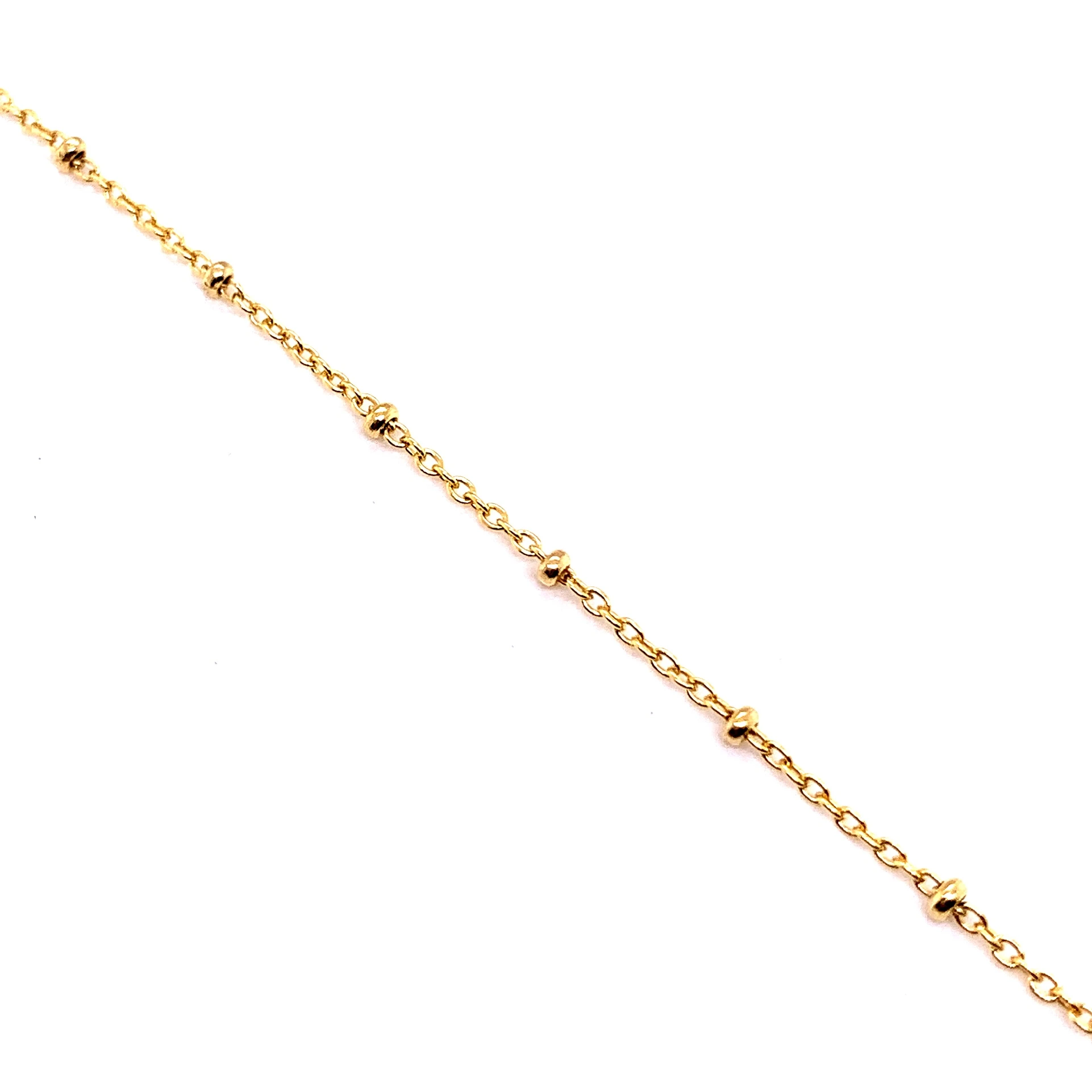 Wholesale High Quality Sterling Silver 925 Cable Chain With Bead Gold Plated