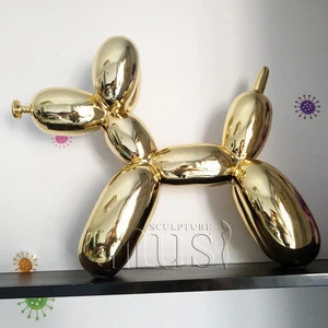 Wholesale Home Decor Balloon Dog Golden Stainless Steel Sculpture
