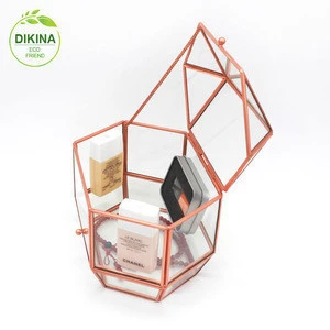 wholesale jewelry cosmetic custom organic glass acrylic makeup case clear drawer / mirror lids small wood gift box