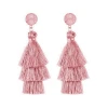 Wholesale New Design Silk Thread 3 Layer Boho Natural Stone Long Druzy Drop  Earrings Tassel Earrings For Women Jewelry