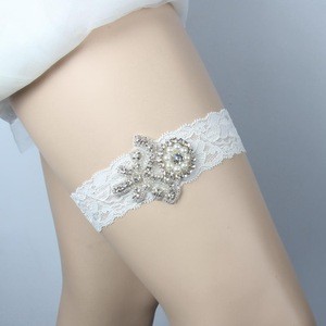 Wholesale Rhinestones Chain Wedding Lace Garter Belt,Bride garter Belt Handmade WG1030