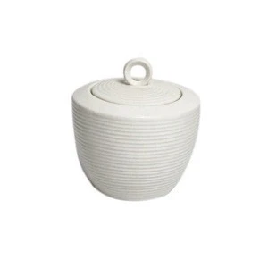 Wholesale teaware pure white embossed porcelain sugar pot / teapot creamer sugar pots