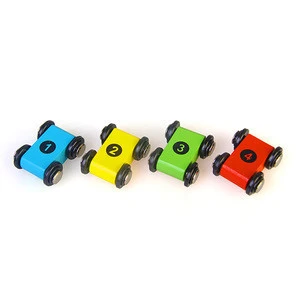 wholesale wooden toy preschool educational track racing car toy for kid