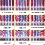Wholesales Beautiful Shiny Metallic Glitter Powder For Christmas DIY Crafts Decoration Nail Face Body 1+2+3mm