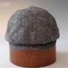 Wholesales Fashion Mens Classic Herringbone Tweed Blend Newsboy Custom Stripe Peaked Cap Ivy Cap