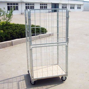 Wire mesh rolling trolley  storage security cage