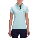 WOMEN'S HORSE RIDING SHORT SLEEVED POLO SHIRT SEA GREEN