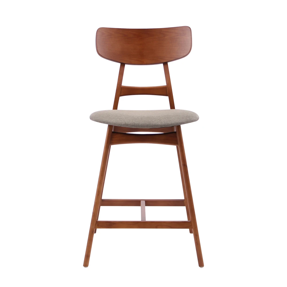 Wooden Legshort Back Cafe Restaurant  Bar Stool High Chair