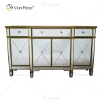 WXF-027-1 Luxury Glass Houseware Mirored Cupboard Cabinet  With Muti Drawers