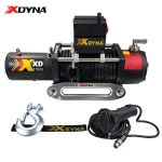 Xdyna 17000lbs waterproof electric winch with synthetic rope 12v/24v 4X4 offroad accessories