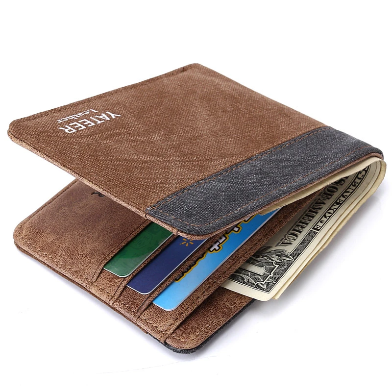 YATEER  top quality cow PU leather men wallet fashion splice purse dollar price carteira masculina Striped simple style wallet