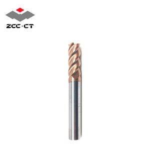 ZCCCT Solid Carbide End Mills HMX-4E-D8.0 Milling Cutter Flattened Mills for Dry Cutting