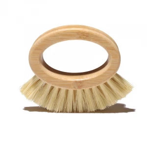 ZS01 Annular bamboo brush bowl vegetable fruit eco friendly kitchen pan dish cleaning brush