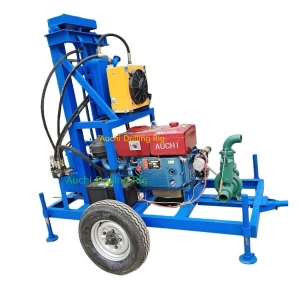 100m Portable Water Well Drilling Rig with Diesel Engine