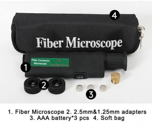 Handheld 200X 400X Fiber Optical Microscope Inspection Magnification