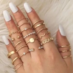 High Quality Fashion Ring set For Women geometric twist Women Ring Set
