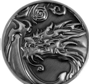 Metal 3d Gold Antique Plating Souvenir Solf Enamel Dragon Challenge Coin