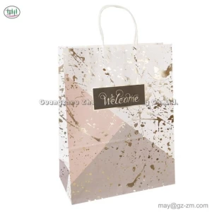 Taro Purple Color Printed Paper Gift Bags With Handles Printed Paper Gift Bags Taro Purple Color