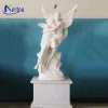 High quality western famous carving stone cupid statue marble couple angel sculpture
