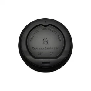 Cheap price black color double wall coffee cup  PLA CPLA Lid 62mm/73mm/80mm/90mm