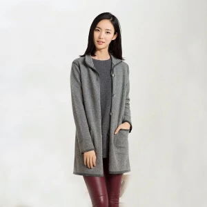 Inner Mongolia High Quality Cashmere Knitted Women Cardigan Sweatter