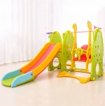 colorful family use indoor kid slide with swing