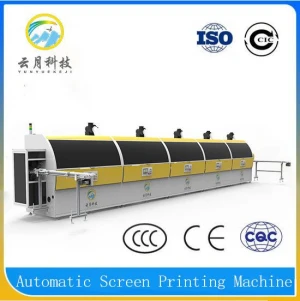 Automatic five colors screen printing equipment on glass,plastic,cream bottle