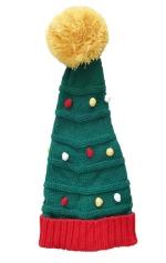 Adults Christmas tree jacquard hat with bobble