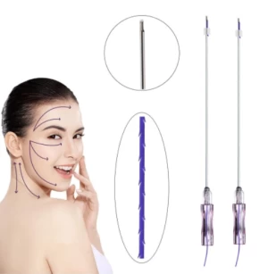 PDO Cog 2-1 Blunt needle for nose lift with rhinoplasty line