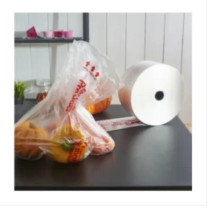 HDPE LDPE Material Flat T Shirt Vest Handle Food Package Bags for Grocery or Supermarket