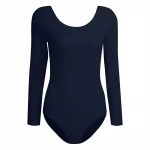 Women's Long Sleeve Scoop Neck Stretch Bodysuit Gymnastics Ballet Leotard