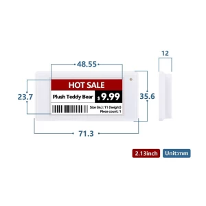 2.4GHz 2.13 inch Supermarket Digital Price Tag E-ink E-paper Price Label ESL Electronic Shelf Label