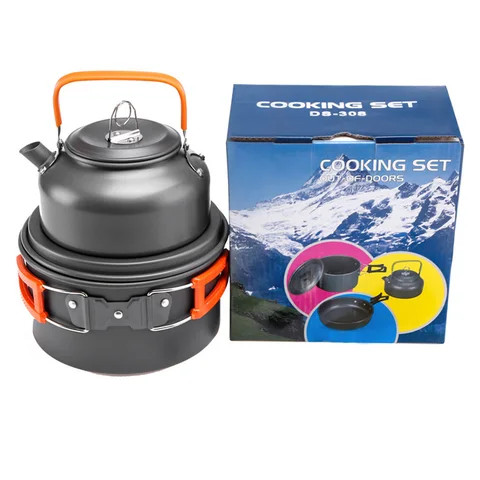 1-2 Person Aluminium Outdoor Picnic Camping Cookware Mess Kit