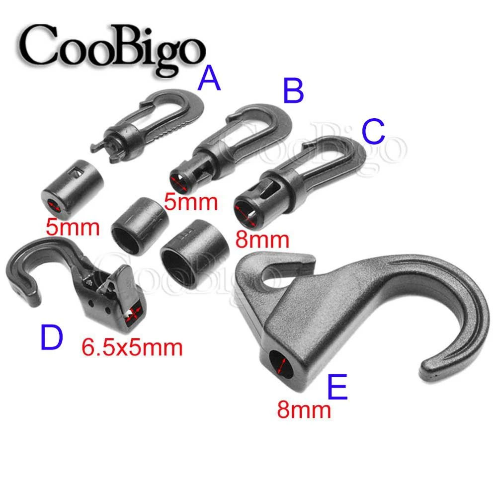 Buy 100pcs Plastic Snap Hook Buckle Bungee Shock Tie Cord Ends Lock Outdoor  Camp Clothesline Elastic Rope Hook Accessories #flc137 from Guangzhou  Guangheng E-Commerce Co., Ltd., China
