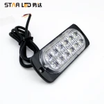 12v car emergency light Red blue green amber 12 led grille strobe light warning light