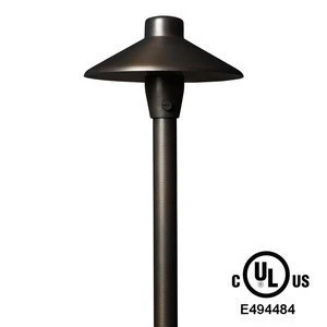 12V UL Listed Warm White Antique Brass Low Voltage Garden Path and Area Light Brass Landscape Lighting