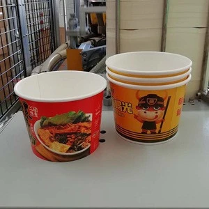 1300 ml Recyclable Disposable Paper bowls cup with your customized logo for instant noodle Rice, Soup, Dumpling Contain