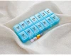 14 compartments plastic pill storage box 2 times daily weekly medicine case for home