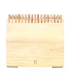 16 Slots Solid Wood Rubberwood Designed Kitchen Customized Laser Logo Wooden Knife Block Knife Rack with Wide Slots for Easy Kit