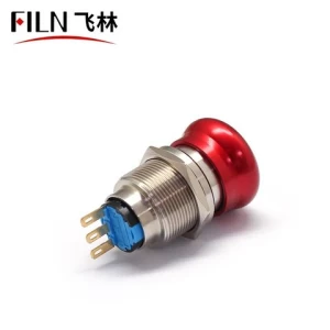 16mm 19mm 22mm 1NO1NC Waterproof Metal Latching Emergency STOP Mushroom Push Button Switch Button Switch Knob Rotary Switches